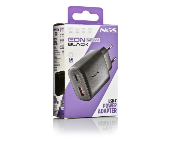 NGS - Carregador de Parede 45W USB-C USB-A EON45WBLACK-B2C – Alimentação – stockin.pt