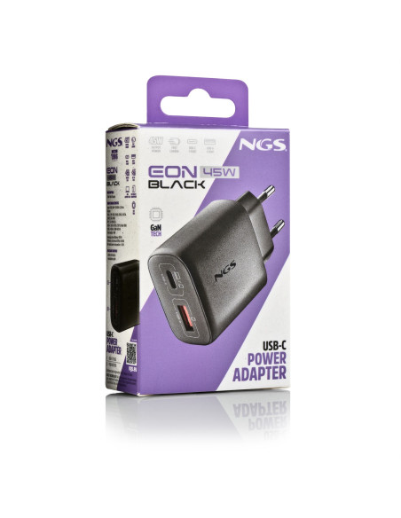NGS - Carregador de Parede 45W USB-C USB-A EON45WBLACK-B2C – Alimentação – stockin.pt