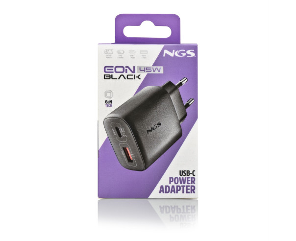 NGS - Carregador de Parede 45W USB-C USB-A EON45WBLACK-B2C – Alimentação – stockin.pt