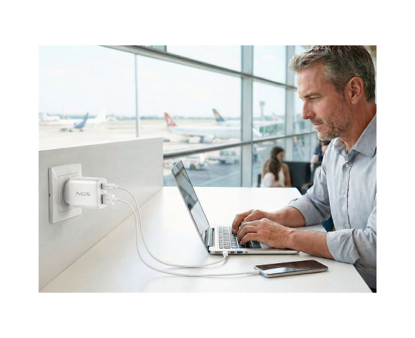 NGS - Carregador de Parede 45W USB-C USB-A EON45WWHITE-B2C – Alimentação – stockin.pt
