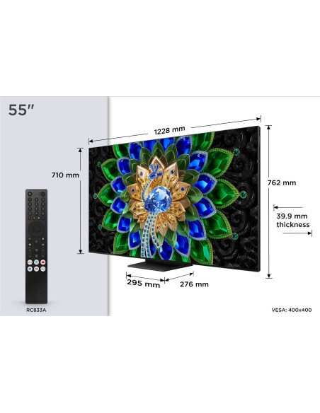 TCL - QD-MiniLED 55 Smart Google TV 4K Art For Life 55A400U – 40 a 64 Polegadas – stockin.pt