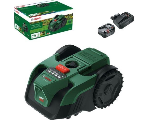 BOSCH - Robot Corta Relvas VisiMow100 Set 06008E1000 – Cortador e Aparador Relva – stockin.pt