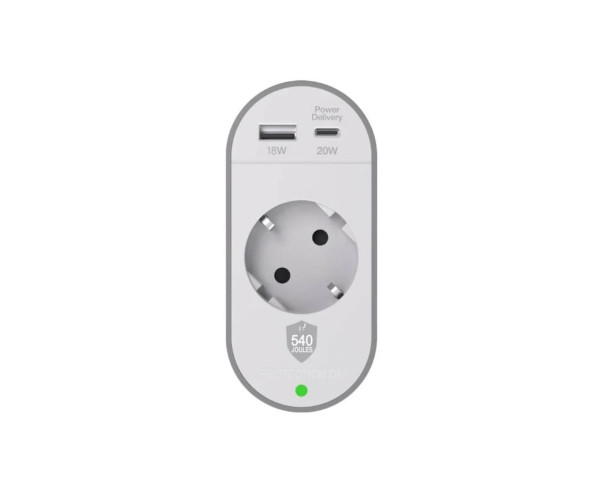 FORCE POWER - Tomada 1 Entrada 500 Joules 1X USB 1 X USB-C F152691