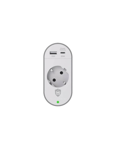 FORCE POWER - Tomada 1 Entrada 500 Joules 1X USB 1 X USB-C F152691