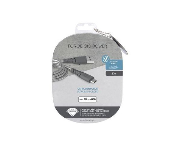 FORCE POWER - Cabo USB A Micro USB 2.1 Ultra Reforçado 2m 1 Amp F138988
