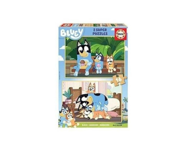 EDUCA - Puzzle 2x16 Bluey (Madeira) 20347 – Infantis com entrega rápid
