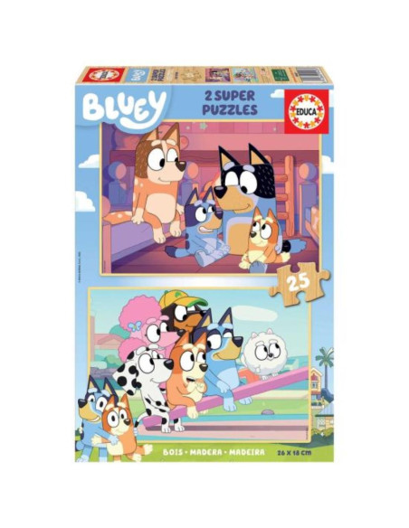 EDUCA - Puzzle 2x25 Bluey (Madeira) 19407 – Infantis – stockin.pt