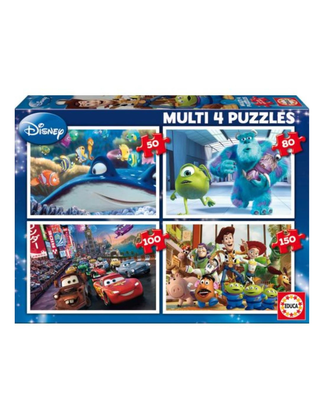 EDUCA - Puzzle Multi 4 Puzzles Pixar 50-80-100-150 15615 – Infantis co