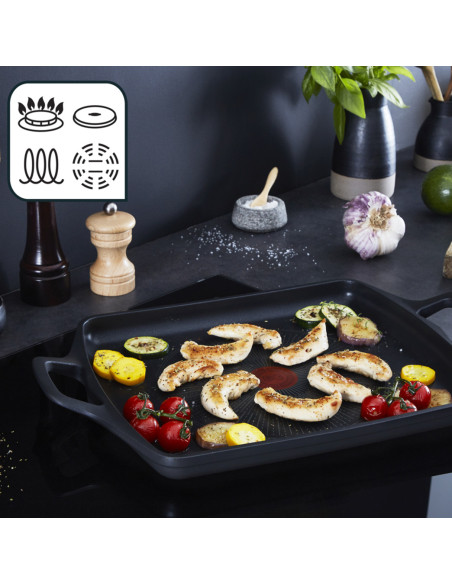 TEFAL -Tabuleiro Grill Robusto Ind. 26x32 E2499844 – Frigideiras e Grelhadores – stockin.pt