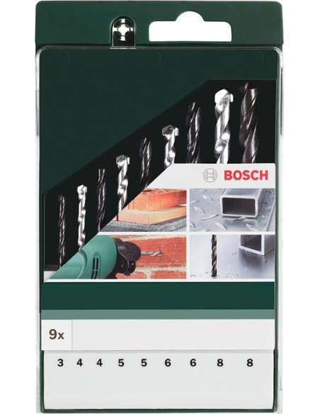 BOSCH - Set de 9 Brocas p PedraMetal 2609255482 – Berbequim – stockin.pt