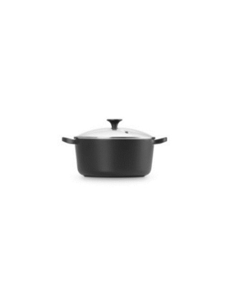 LE CREUSET - Caçarola Red. c Tampa Cristal 22 Preto Matte 27001220000461 – Ferro Fundido – stockin.pt