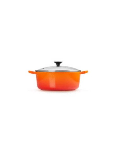 LE CREUSET - Caçarola Red. c Tampa Cristal 22 Volcanico 27001220902461 – Ferro Fundido – stockin.pt