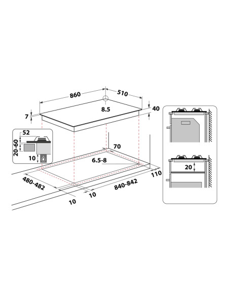 WHIRLPOOL - Placa GMWL 958IXL – Placas – stockin.pt