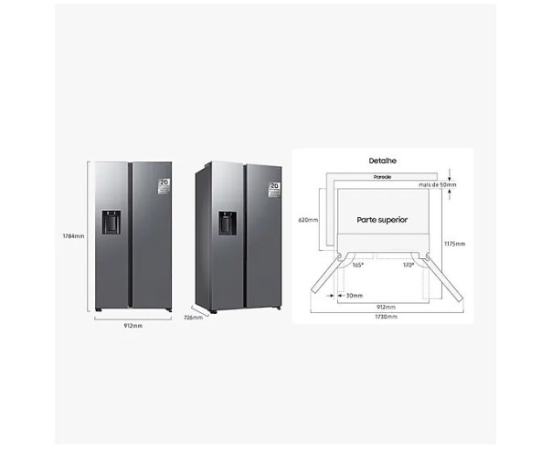 SAMSUNG - Side by Side RS70F66KCTEF – Side by Side – stockin.pt