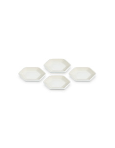 LE CREUSET - Set 4 Pratos 9,5cm Hexagon, Merengue 69259957160030 – Cerâmica de Grés – stockin.pt