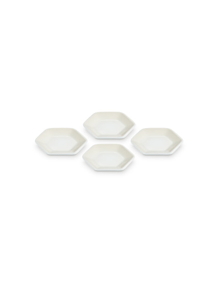 LE CREUSET - Set 4 Pratos 9,5cm Hexagon, Merengue 69259957160030 – Cerâmica de Grés – stockin.pt
