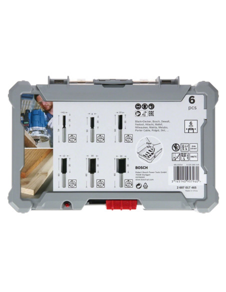 BOSCH - Set 6 Fresas Ranhurar 6mm 2607017465 – Tupia – stockin.pt