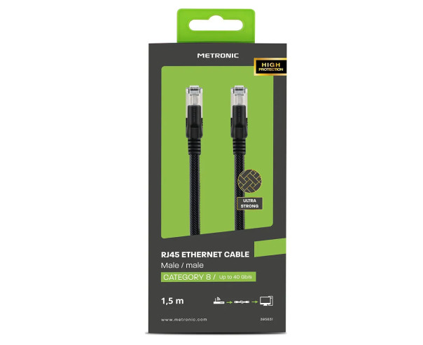 METRONIC - Cabo Rede RJ 45 Categoria 8-1,5m 395631 – Rede – stockin.pt