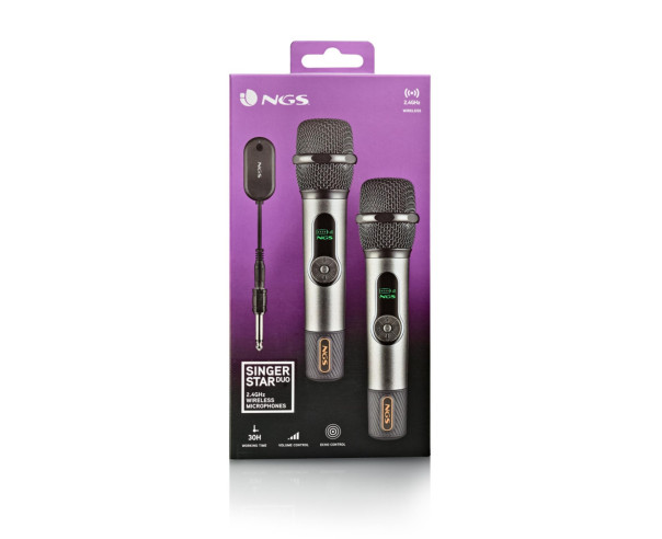 NGS - Microfone sem Fio x2 SINGERSTARDUO – Microfones – stockin.pt