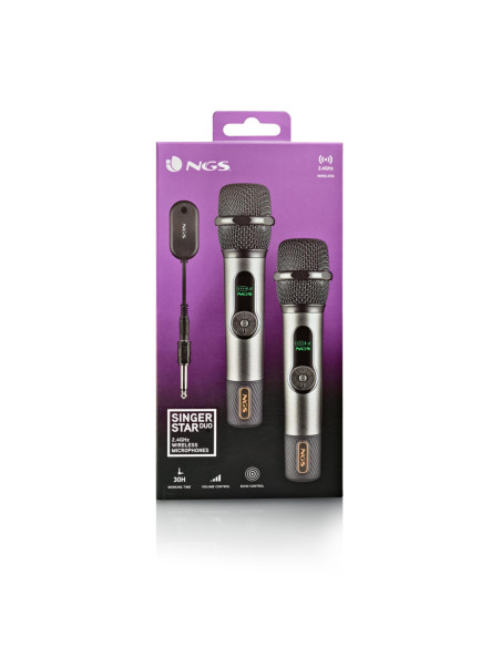 NGS - Microfone sem Fio x2 SINGERSTARDUO – Microfones – stockin.pt