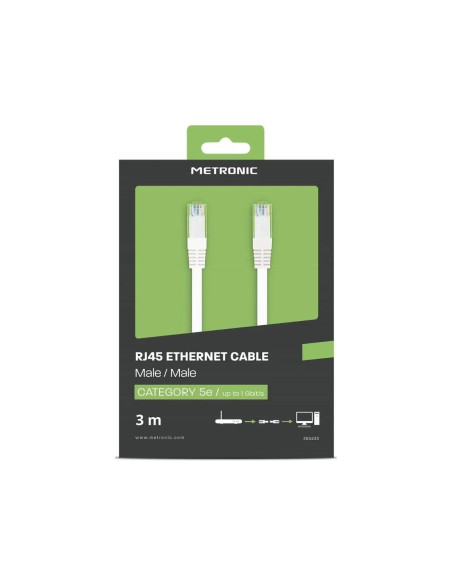 METRONIC - Cabo ETHERNET RJ45 3m 395233 – Rede – stockin.pt