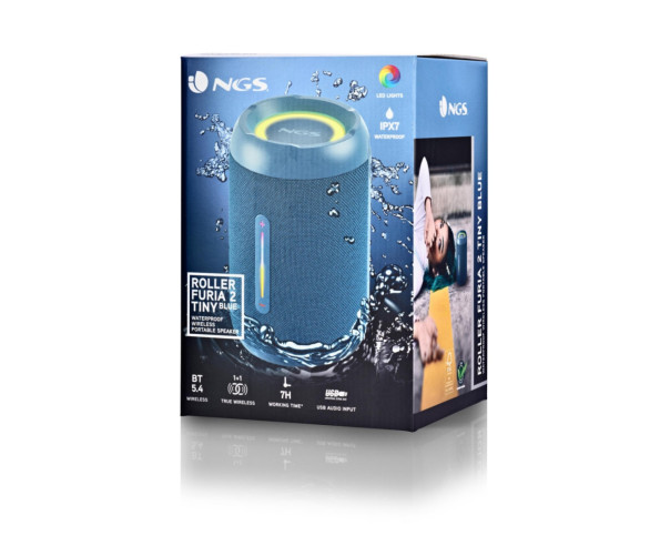NGS - Coluna BT IPX7 Waterproof ROLLERFURIA2TINYBLUE – Colunas Portáteis – stockin.pt