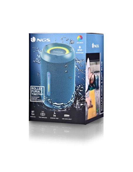 NGS - Coluna BT IPX7 Waterproof ROLLERFURIA2TINYBLUE – Colunas Portáteis – stockin.pt