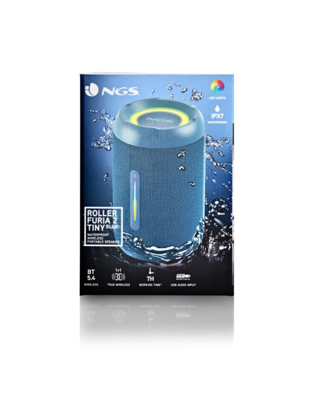 NGS - Coluna BT IPX7 Waterproof ROLLERFURIA2TINYBLUE – Colunas Portáteis – stockin.pt