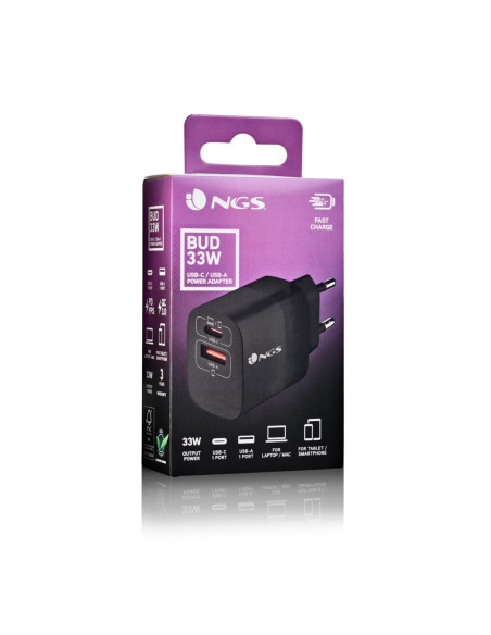 NGS - Carregador de Parede 33W 2 Portas BUD33W – Carregadores Parede – stockin.pt
