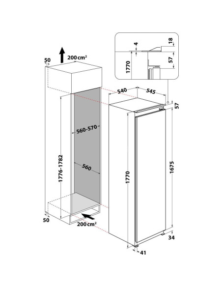 HOTPOINT - Frigorífico 1 Porta Enc. HASD18A011A1 – Frigorifico Encastre 1 Porta – stockin.pt