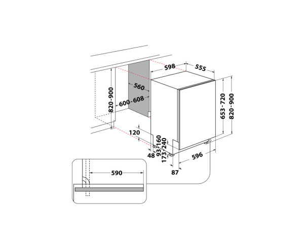 H.ARISTON - Máq. Lavar Loiça HI 3010 – Lavar Loiça Encastre - 60Cm – stockin.pt