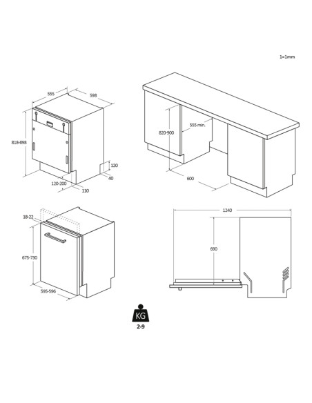 CANDY - Máq. Lavar Loiça Encastre CI 5C6F1A – Lavar Loiça Encastre - 60Cm – stockin.pt
