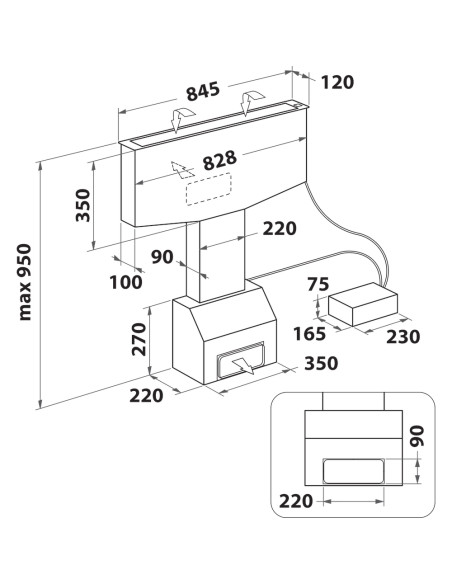 WHIRLPOOL - Exaustor WDO 93F B K – Exaustores – stockin.pt