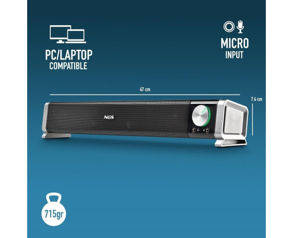 NGS - Barra de Som p PC-Portátil SB500-BT – Colunas – stockin.pt