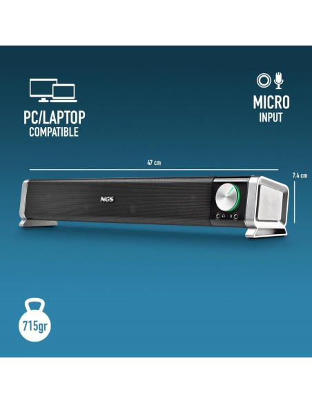 NGS - Barra de Som p PC-Portátil SB500-BT – Colunas – stockin.pt