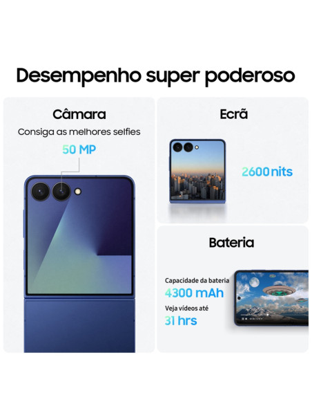 SAMSUNG - Galaxy Z Flip7 512GB Preto Noturno SM-F766BZKHEUB – Smartphones – stockin.pt