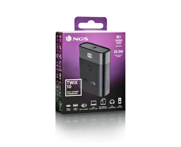 NGS - Bateria Externa Portátil 10000mAh TWIX10 – PowerBank – stockin.pt
