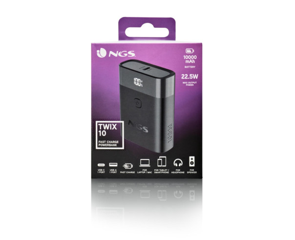 NGS - Bateria Externa Portátil 10000mAh TWIX10 – PowerBank – stockin.pt
