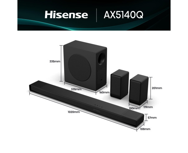 HISENSE - SoundBar 5.1.4 Dolby Atmos AX5140Q – Soundbars – stockin.pt