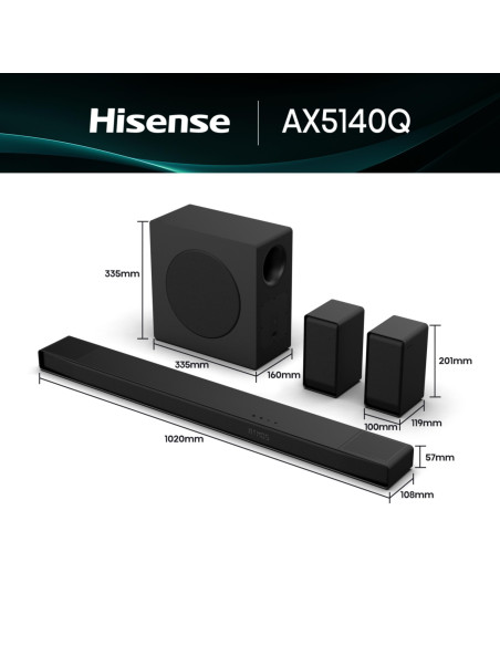 HISENSE - SoundBar 5.1.4 Dolby Atmos AX5140Q – Soundbars – stockin.pt