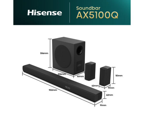 HISENSE SoundBar 5.1 AX5100Q – Soundbars – stockin.pt