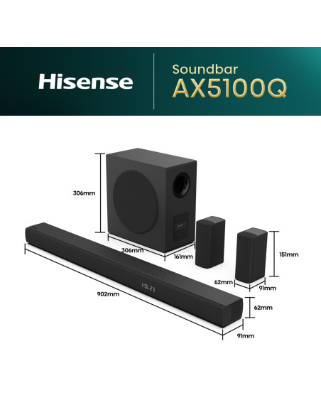 HISENSE SoundBar 5.1 AX5100Q – Soundbars – stockin.pt