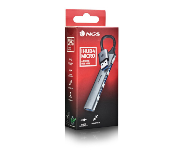 NGS - HUB 1 x USB 3.2 Gen 1 3 x USB2.0 IHUB4MICRO – Hubs USB – stockin.pt
