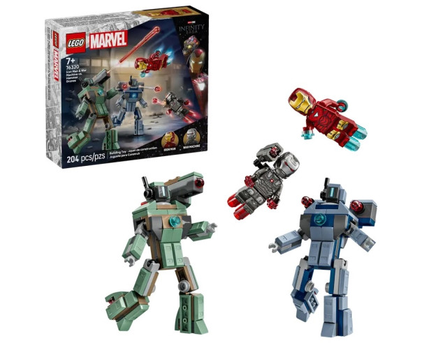 LEGO Iron Man e Máquina de Guerra contra Drones Hammer 76320 – Spider Man – stockin.pt