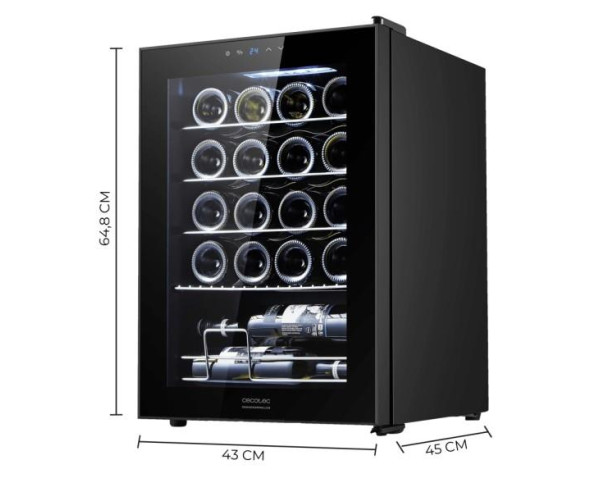 CECOTEC - Cave de Vinho GrandSommelier 2050 Black Compressor 122 – Caves de Vinho – stockin.pt