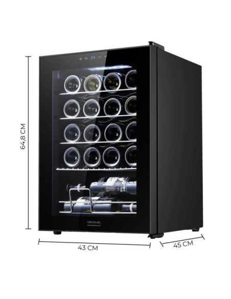 CECOTEC - Cave de Vinho GrandSommelier 2050 Black Compressor 122 – Caves de Vinho – stockin.pt