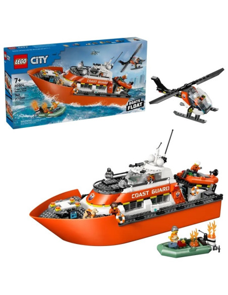 LEGO - Barco e Helicóptero de Resgate da Guarda Costeira 60504 – City – stockin.pt