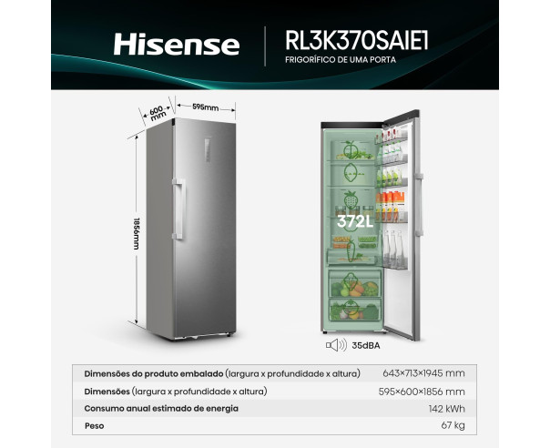 HISENSE - Frigorífico 1 Porta RL3K370SAIE1 – Frigorífico 1 Porta – stockin.pt
