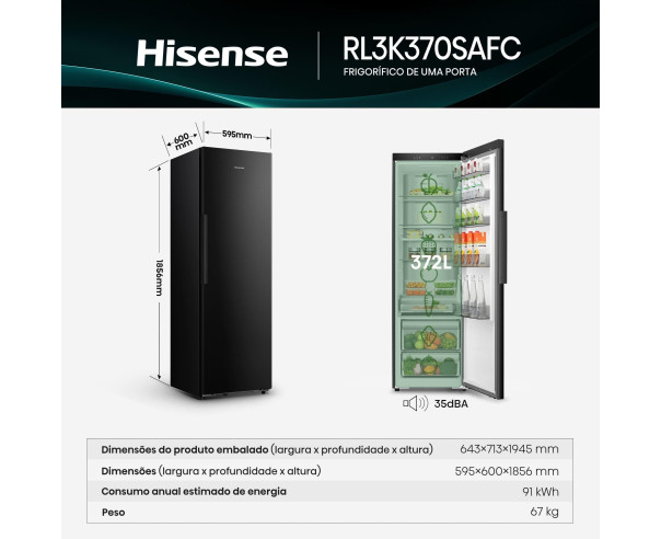 HISENSE - Frigorífico 1 Porta RL3K370SAFC – Frigorífico 1 Porta – stockin.pt