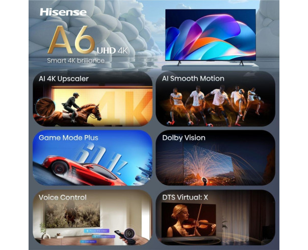HISENSE - LED Smart TV 4K 43A6S – 40 a 64 Polegadas – stockin.pt